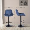 CLP Barhocker 2er Set, Barstuhl Kasson höhenverstellbar drehbar mit Rückenlehne,blau Samt Bild 2