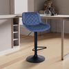 CLP Barhocker 2er Set, Barstuhl Kasson höhenverstellbar drehbar mit Rückenlehne,blau Samt Bild 3