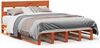 vidaXL Massivholzbett ohne Matratze Wachsbraun 140x190 cm Kiefernholz 3302317 Bild 2