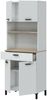 Dmora Kommode Florent, Wohnzimmerbuffet, Wohnzimmer-Sideboard, Moderne Küchen-Speisekammer, 72x40 h185 cm, Weiß und Eiche Bild 4
