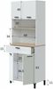 Dmora Kommode Florent, Wohnzimmerbuffet, Wohnzimmer-Sideboard, Moderne Küchen-Speisekammer, 72x40 h185 cm, Weiß und Eiche Bild 3