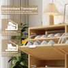 Schuhschrank mit 4 Klappschubladen, Schuhkommode aus Rattan mit Metallgriffen, Schuhregal für Flur, Schlafzimmer, Wohnung,Holzmöbel, Landhausstil, Maße: 100 x 25 x 90 cm Bild 5
