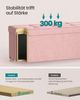 SONGMICS Sitzbank mit Stauraum, Hocker faltbar, 38 x 110 x 40 cm, Aufbewahrungsbox mit Deckel, Fußhocker 112 L, Samt, bis 300 kg belastbar, Flur Wohnzimmer Schlafzimmer Bild 5