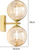 Wandleuchte HONEY 2-flammig Gold mit Glaskugeln in Bernstein, Höhe 34cm Bild 4