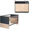 roba Kinderzimmerset 'Lenn' 2-teilig - Bett 70 x 140 - Wickelkommode - Anthrazit / Artisan Eiche Bild 1