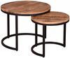 Couchtisch >IRON< in braun / schwarz aus Massivholz / Metall - 58x45x58 (BxHxT) Bild 3