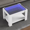 Couchtisch, Sofatisch mit LED-Leuchten Weiß 73x53x45 cm Holzwerkstoff Bild 2