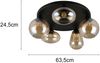 Große Retro Deckenleuchte LUMINA mit 5 Glasschirmen Amberfarbig Ø 63,5cm Bild 4