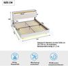 Polsterbett 140×200 cm mit USB-Anschluss, LED-Beleuchtung und Stauraum im Kopfteil, Beige, ohne Matratze Bild 5
