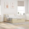 vidaXL Ottoman-Bett mit Matratze Creme 140x190 cm Stoff 3311461 Bild 3