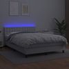 vidaXL Boxspringbett mit Matratze & LED Weiß 140x200 cm Kunstleder 3134226 Bild 4