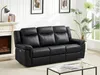 Vente-unique - KENNETH Sofa Leder Schwarz - B 93 cm x H 98 cm x L 204 cm Bild 2
