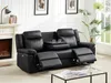 Vente-unique - KENNETH Sofa Leder Schwarz - B 93 cm x H 98 cm x L 204 cm Bild 3