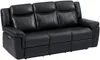 Vente-unique - KENNETH Sofa Leder Schwarz - B 93 cm x H 98 cm x L 204 cm Bild 5