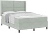 vidaXL Boxspringbett mit Kopfteil Hellgrau 140 x 200 cm Samt 3342062 Bild 2