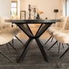 HOME DELUXE Essgruppe Rund Ausziehbar AVENTURA inkl. Sternfuß - 120-160 x 120 cm Dark Oak 4 Stühle Bild 2