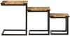 vidaXL Satztische 3 Stk. Massivholz Mango und Eisen 358561 Bild 4