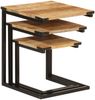 vidaXL Satztische 3 Stk. Massivholz Mango und Eisen 358561 Bild 3