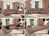 U-förmiges Ecksofa auf goldenen Metallbeinen, mit Schlaffunktion und drei Bettkästen für das Wohnzimmer - DORIAN U - Rosa Boucle Bild 2