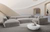 Sofa Dreams Wohnlandschaft Alcudia U Form Stoffbezug Ottomane, 6-Sitzer, Polstersofa, Lounge, Design, Samtstoff Bezug in Sand Bild 1