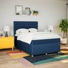 vidaXL Boxspringbett mit Matratze Blau 160x200 cm Stoff 3292120 Bild 3