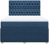 vidaXL Boxspringbett mit Matratze Blau 160x200 cm Stoff 3292120 Bild 4