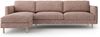 Micadoni Ecksofa Eden 4-Sitzer Links Strukturierter Stoff Rosa Melange Bild 1