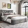 Stauraumbett mit Aufbewahrung, Kopfteil und Lattenrost, 140x200 cm, Doppelbett, Polsterbett, Samt Bild 5