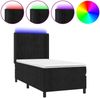 vidaXL Boxspringbett mit Matratze & LED Schwarz 90x190 cm Samt 3139657 Bild 2