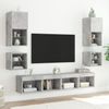 vidaXL 8-tlg. Wohnwand mit LED-Beleuchtung Betongrau Holzwerkstoff 3216593 Bild 3