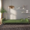 vidaXL Schlafsofa 2-Sitzer mit 2 Kissen Dunkelgrün Samt 375920 Bild 3