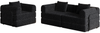 Schlafsofa in Schwarz aus Chenille mit Armlehnen-Ablagefach, Bettfunktion und modularer Konfiguration,69.8x274x91.4 cm Bild 4