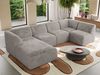 Modulares XXL-Ecksofa MODARO 5M, U-Form, Wohnlandschaft, 5-teilig, freistehend, Wohnzimmer Couch, HR-Schaumstoff - Hellgrau Plüsch - Links Bild 4