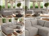 Modulares XXL-Ecksofa MODARO 5M, U-Form, Wohnlandschaft, 5-teilig, freistehend, Wohnzimmer Couch, HR-Schaumstoff - Hellgrau Plüsch - Links Bild 2