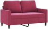 vidaXL 3-tlg. Sofagarnitur mit Kissen Weinrot Samt 3201530 Bild 3
