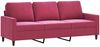 vidaXL 3-tlg. Sofagarnitur mit Kissen Weinrot Samt 3201530 Bild 4