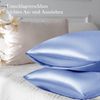 Satin Kissenbezug Blau 70x40 2er Set Haargummis inkl. Pflege für Haar und Haut Bild 3