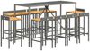 vidaXL 11-tlg. Gartenbar-Set Grau Poly Rattan & Massivholz Akazie 3187683 Bild 3