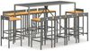 vidaXL 11-tlg. Gartenbar-Set Grau Poly Rattan & Massivholz Akazie 3187683 Bild 2