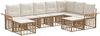 vidaXL Outdoor-Sofagarnitur 9 pcs Natürlich und Cremweiß Polyester 3437814 Bild 2
