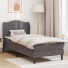 vidaXL Bettrahmen mit Kopfteil Grau 90x200 cm Kunstleder 3415139 Bild 1