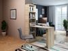 Schreibtisch BeOne, mit Regal und LED Beleuchtung, Sonoma Eiche, 125 x 183 x 50 cm Bild 2
