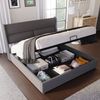 TavilaEcon Boxspringbett Polsterbett mit verstellbarem Kopfteil, Stauraum, aus Leinenmaterial mit Lattenrost Bild 3