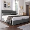 TavilaEcon Boxspringbett Polsterbett mit verstellbarem Kopfteil, Stauraum, aus Leinenmaterial mit Lattenrost Bild 4