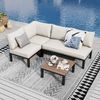 PHI VILLA Gartenlounge-Set, (Gartenmöbel Balkonmöbel Set 4 Teilig, Metall Lounge Möbel Outdoor Gartenlounge Set 4-Sitzer) Bild 5