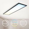 B.K.Licht Deckenleuchte LED Panel 100x25cm schwarz mit Fernbedienung dimmbar - BKL1498, Dimmfunktion, LED fest integriert, CCT Farbtemperatursteuerung - Warmweiß / Neutralweiß / Kaltweiß, flache Büro-Deckenlampe 65mm eckig 24W 2600lm Nachtlicht Timer Bild 2