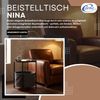 Coemo Beistelltisch NINA mit Canvas Korb und 2 Ebenen in Schwarz Tischplatte als Tablett nutzbar Bild 2