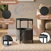 Coemo Beistelltisch NINA mit Canvas Korb und 2 Ebenen in Schwarz Tischplatte als Tablett nutzbar Bild 3