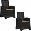 vidaXL Liegesessel Garten Rattan-Optik 2 pcs Anthrazit und Taupe PP 8012018 Bild 2