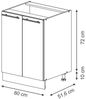 Küchenunterschrank Fame-Line Dunkelblau Hochglanz 80 cm mit Regal, AP Eiche Vicco Bild 3